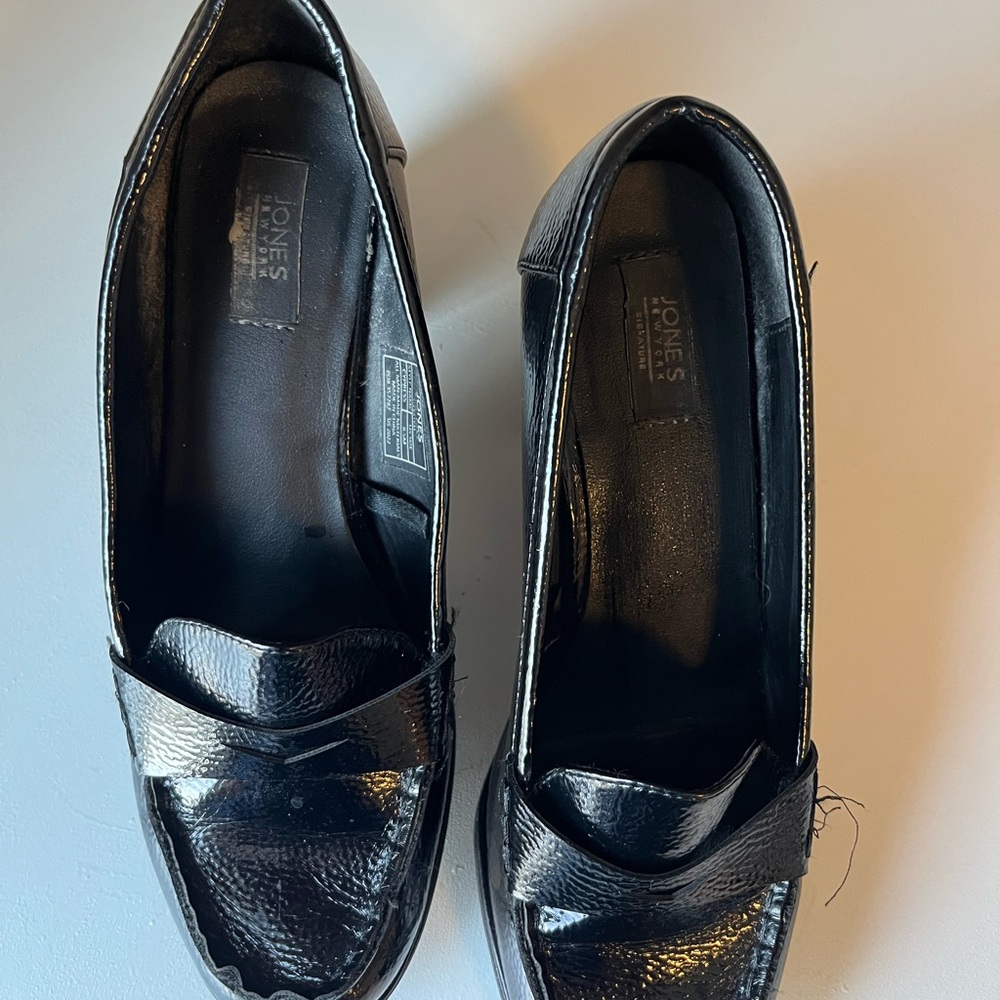 Jones New York Black Leather Loafers Timeless Flats